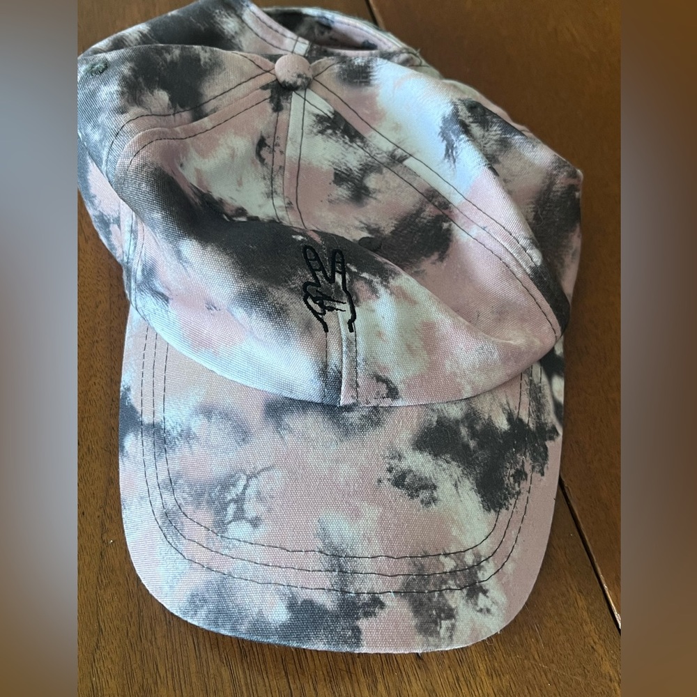 Pink and Grey Tie Dye Peace Out Hat